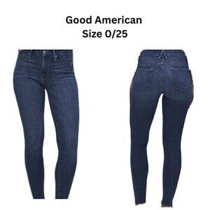 Good American size 0/25 "Good Legs" Skinny Dark Wash Denim
